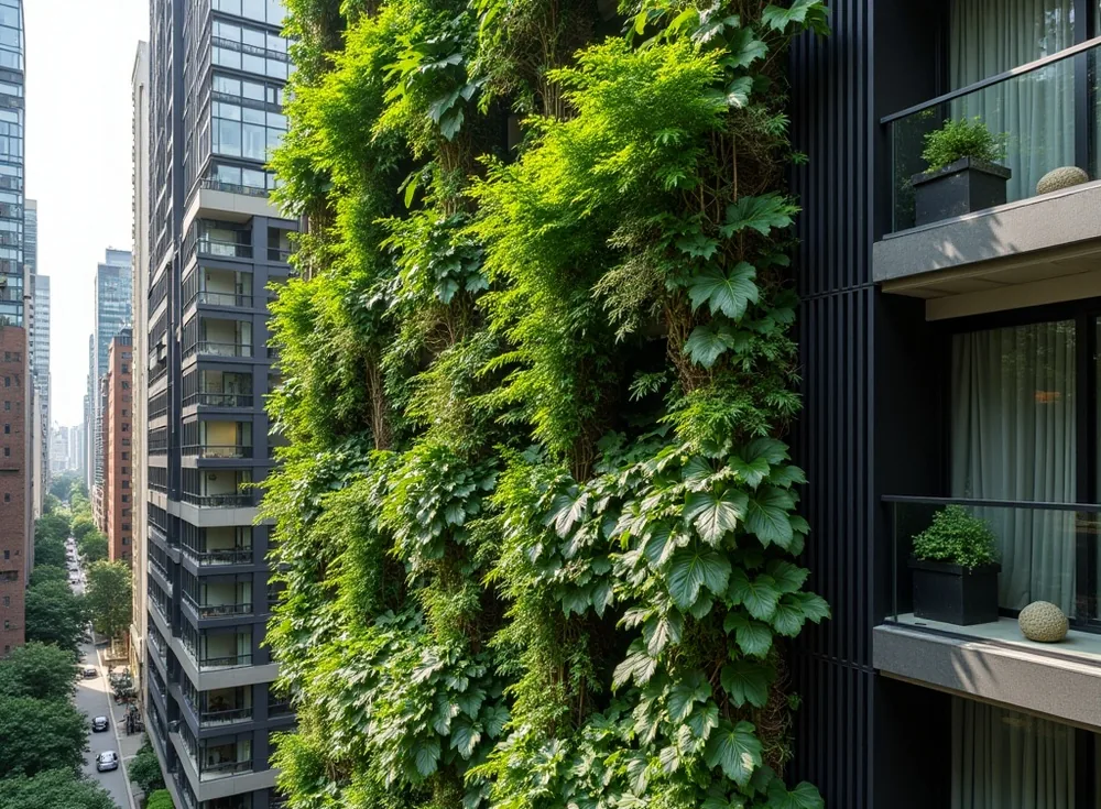 Vertical garden green wall on balcony
